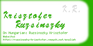 krisztofer ruzsinszky business card